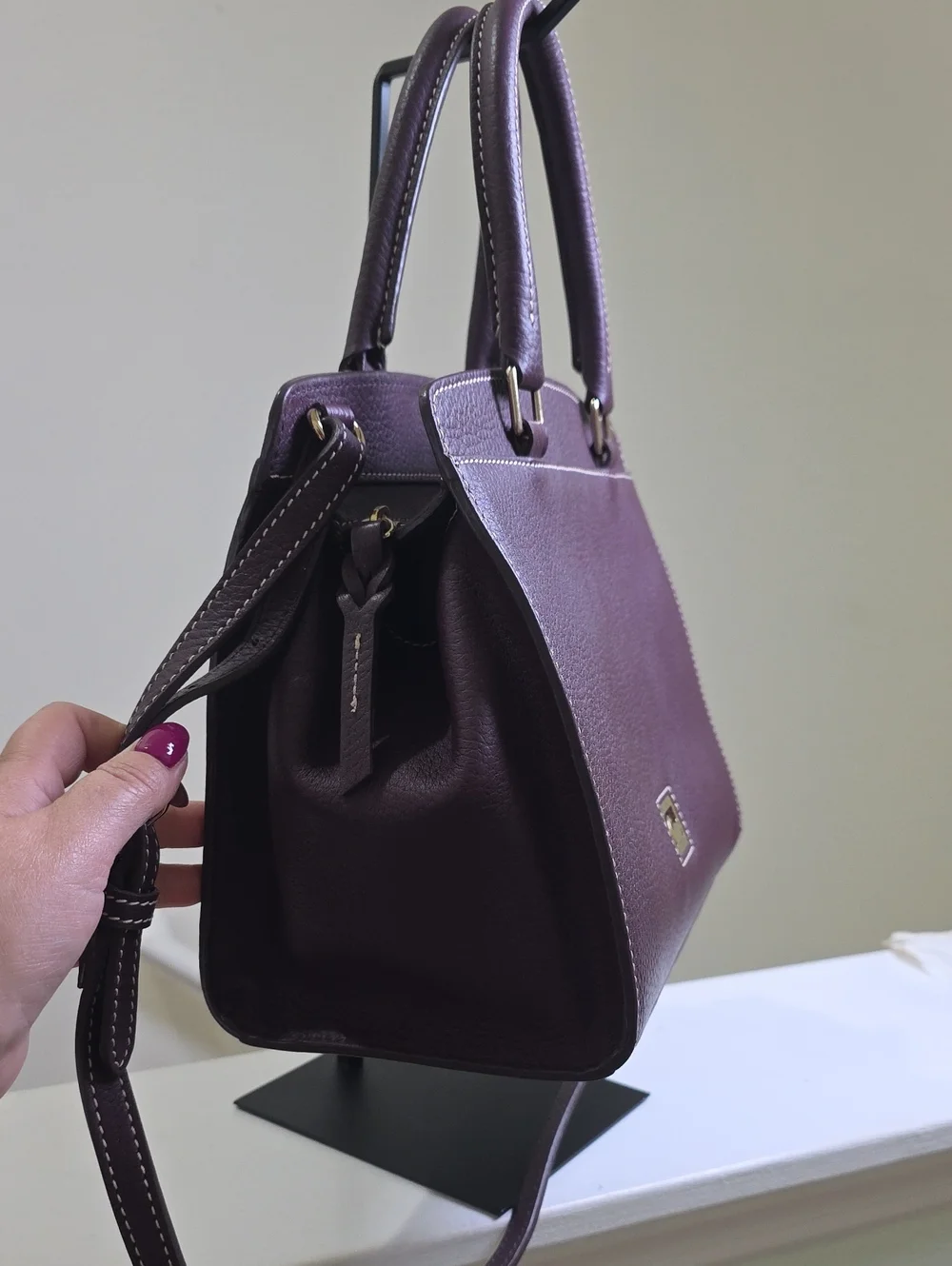 Dooney & Bourke Blair Bag Purple Pebble Leather/Pink Interior EUC